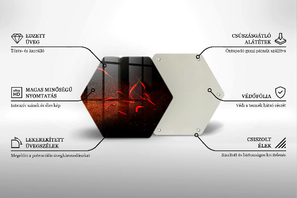 Skärbräda glas sexhörning Varm chilipeppar