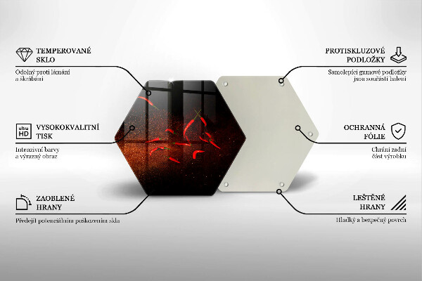 Skärbräda glas sexhörning Varm chilipeppar