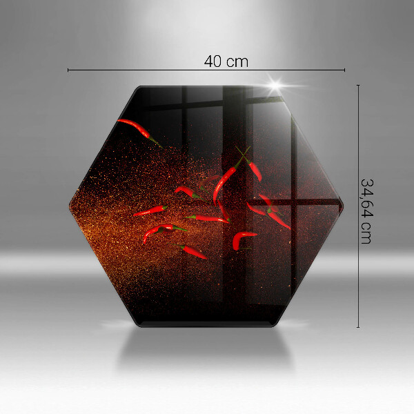 Skärbräda glas sexhörning Varm chilipeppar