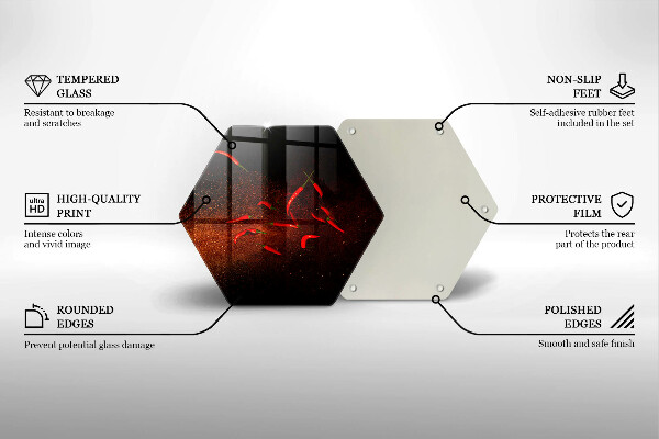 Skärbräda glas sexhörning Varm chilipeppar