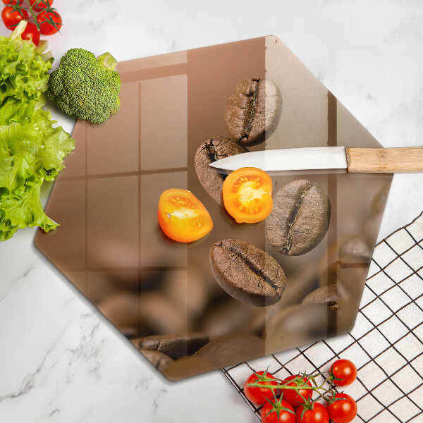 Skärbräda glas sexhörning Kaffebönor