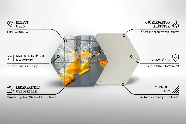 Skärbräda glas sexhörning Citroner i vatten