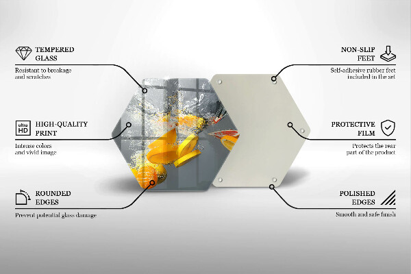 Skärbräda glas sexhörning Citroner i vatten