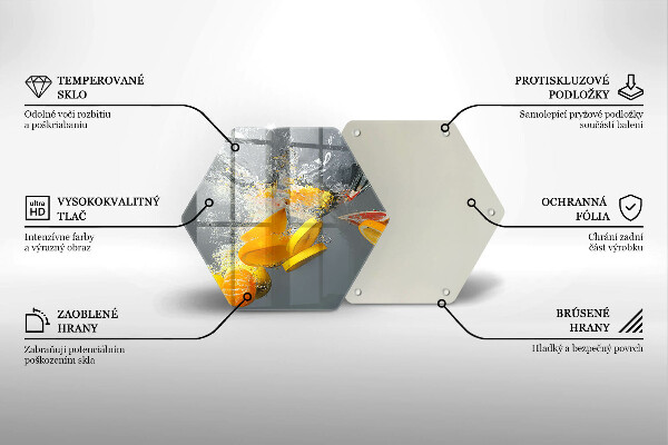 Skärbräda glas sexhörning Citroner i vatten