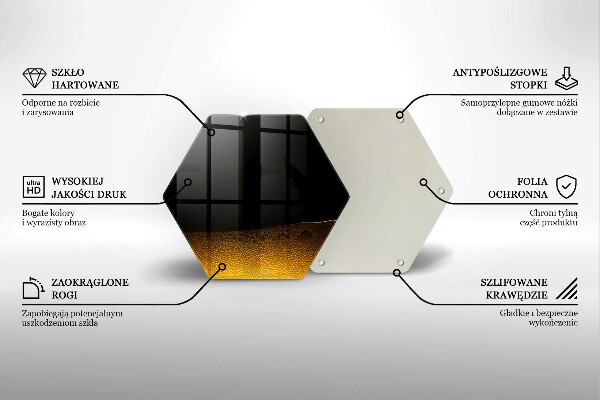 Skärbräda glas sexhörning Kolsyrat öl