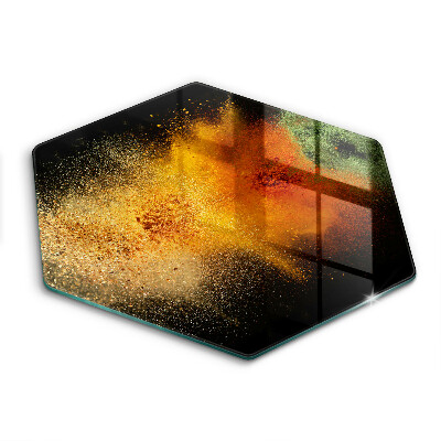 Skärbräda glas sexhörning Färgglada kryddor