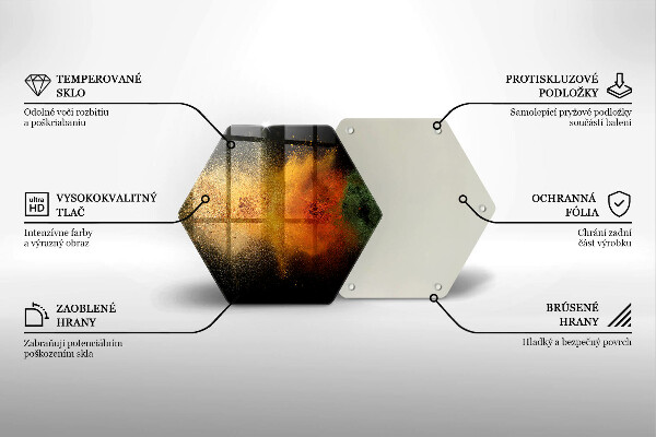 Skärbräda glas sexhörning Färgglada kryddor