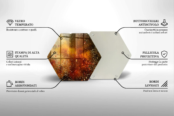 Skärbräda glas sexhörning Färgglada kryddor