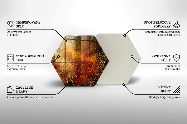 Skärbräda glas sexhörning Färgglada kryddor