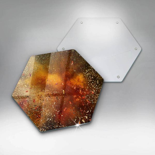 Skärbräda glas sexhörning Färgglada kryddor