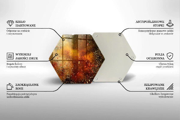 Skärbräda glas sexhörning Färgglada kryddor