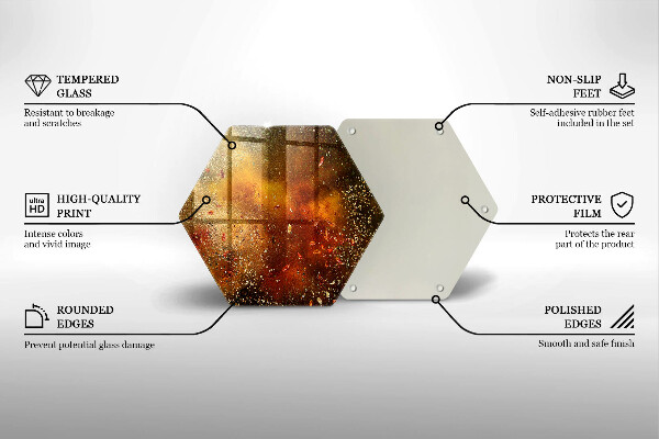 Skärbräda glas sexhörning Färgglada kryddor