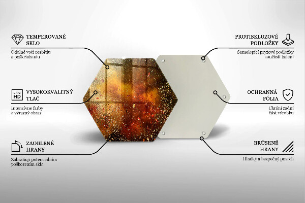 Skärbräda glas sexhörning Färgglada kryddor