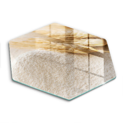 Skärbräda glas sexhörning Mjöl och ax av säd