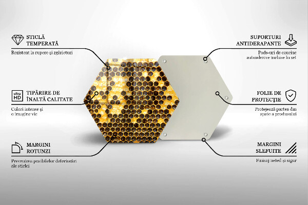 Skärbräda glas sexhörning Vaxkaka