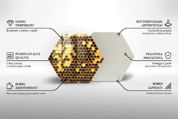 Skärbräda glas sexhörning Vaxkaka