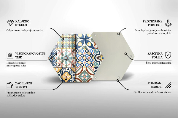 Skärbräda glas sexhörning Dekorativa plattor