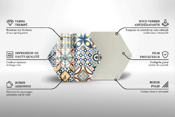 Skärbräda glas sexhörning Dekorativa plattor