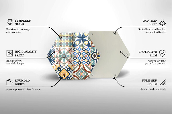 Skärbräda glas sexhörning Dekorativa plattor