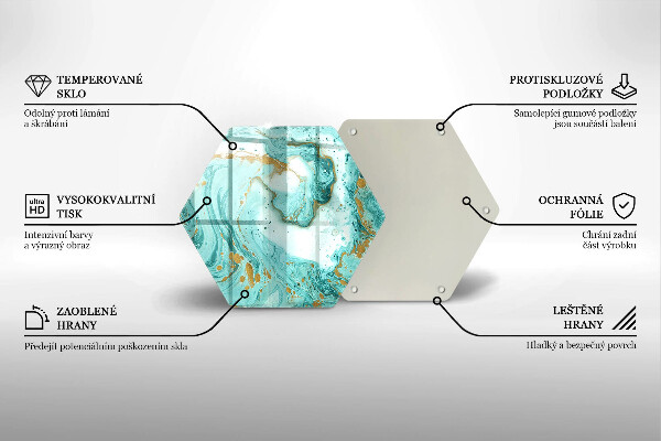 Skärbräda glas sexhörning Blå abstraktion