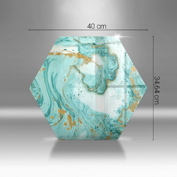 Skärbräda glas sexhörning Blå abstraktion