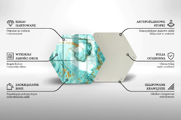 Skärbräda glas sexhörning Blå abstraktion