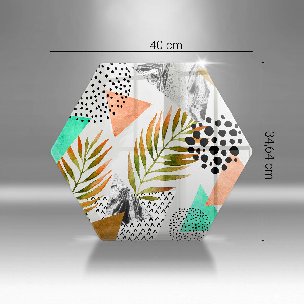 Skärbräda glas sexhörning Boho löv mönster