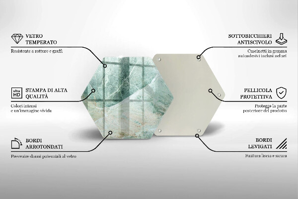 Skärbräda glas sexhörning Stenstruktur