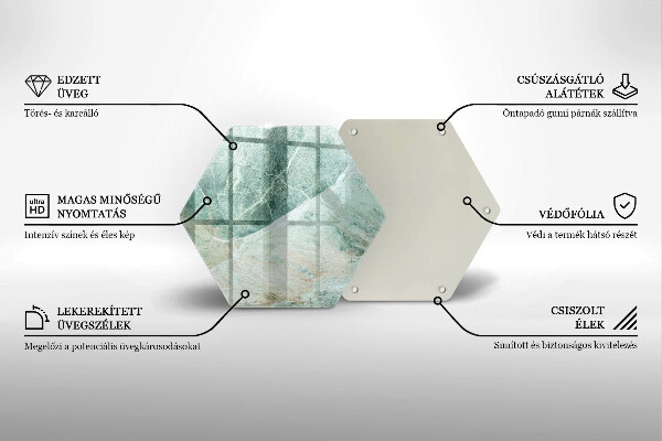 Skärbräda glas sexhörning Stenstruktur