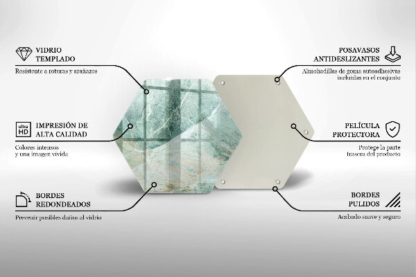 Skärbräda glas sexhörning Stenstruktur
