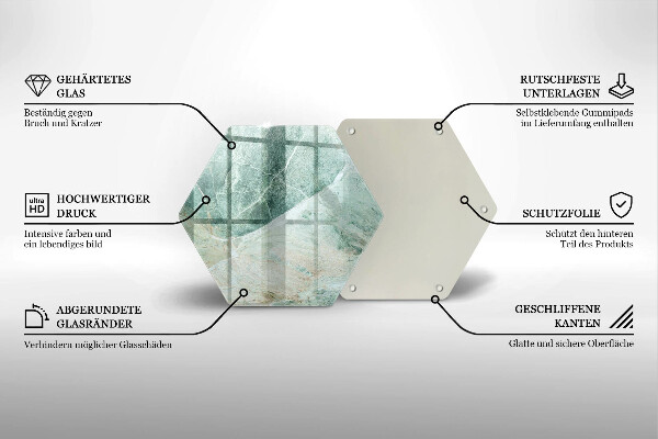 Skärbräda glas sexhörning Stenstruktur
