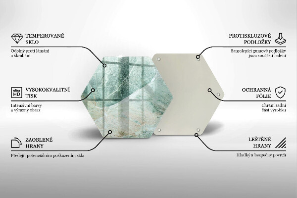 Skärbräda glas sexhörning Stenstruktur