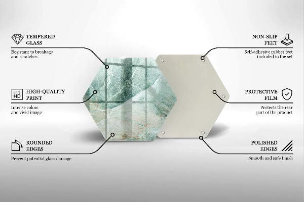 Skärbräda glas sexhörning Stenstruktur