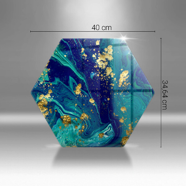 Skärbräda glas sexhörning Abstraktion med guld