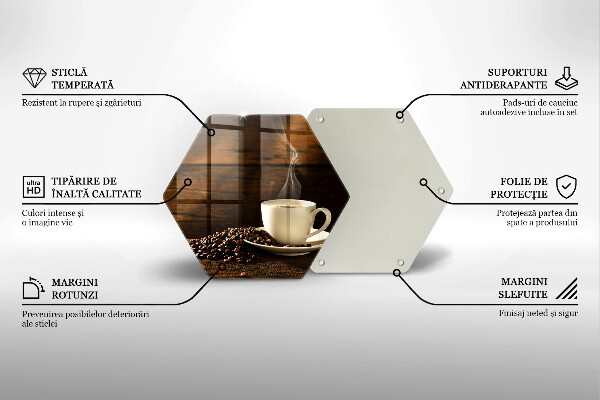 Skärbräda glas sexhörning Kaffekopp i trä