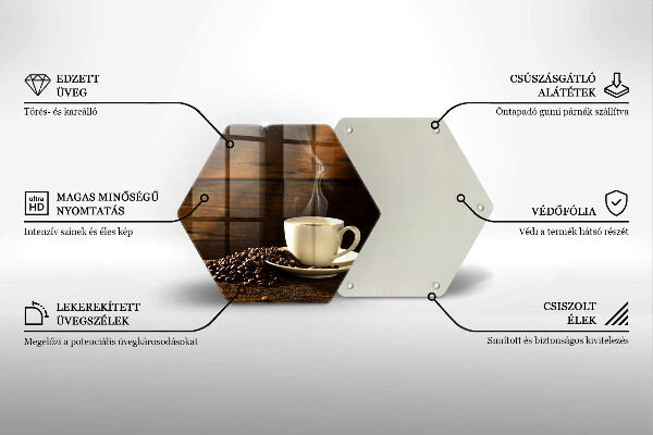 Skärbräda glas sexhörning Kaffekopp i trä