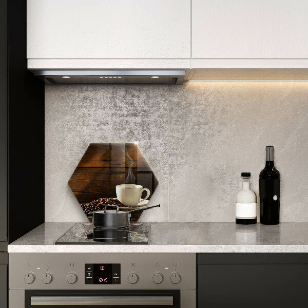 Skärbräda glas sexhörning Kaffekopp i trä