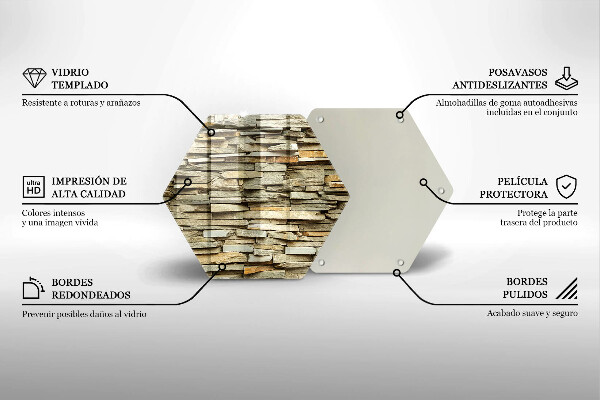 Skärbräda glas sexhörning Dekorativa stenar