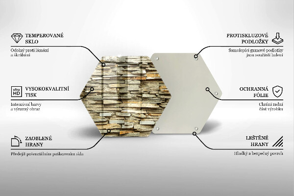 Skärbräda glas sexhörning Dekorativa stenar