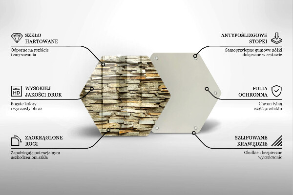 Skärbräda glas sexhörning Dekorativa stenar
