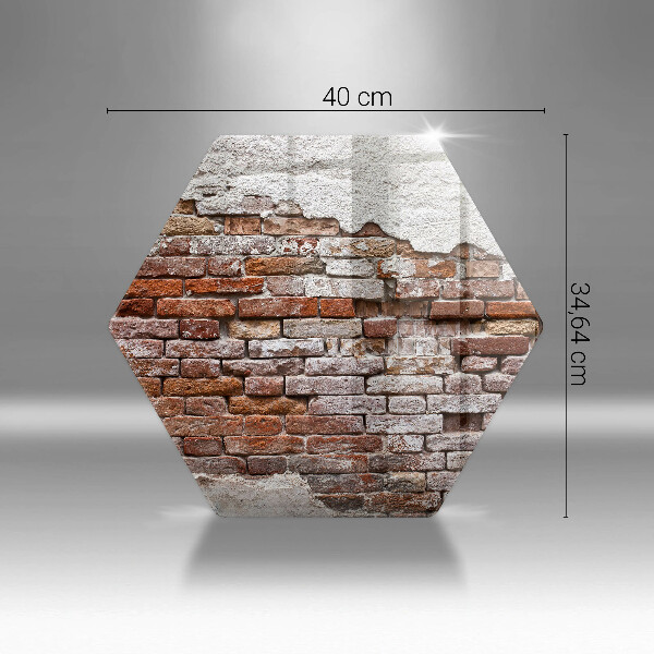Skärbräda glas sexhörning Gammal tegel- och betongvägg