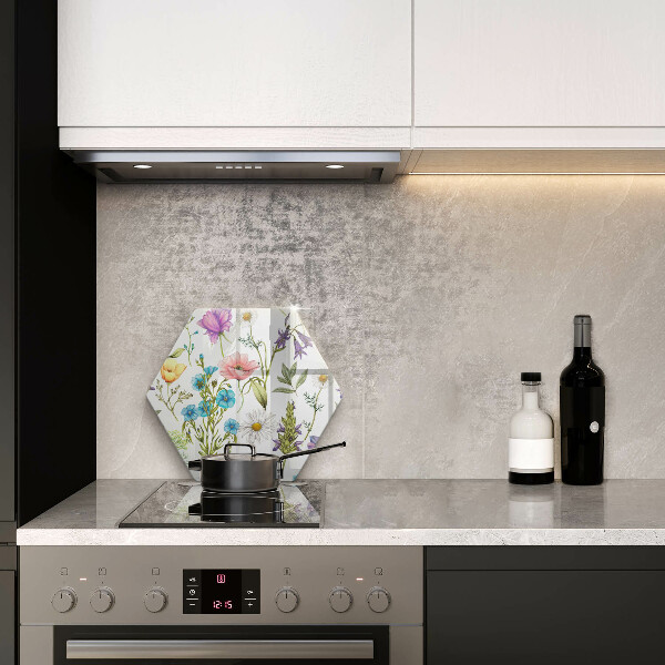 Skärbräda glas sexhörning Blommor illustration