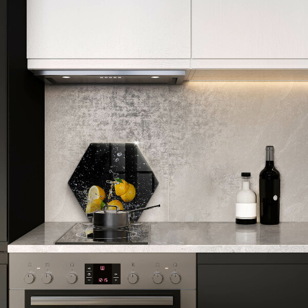 Skärbräda glas sexhörning Saftig citronfrukt