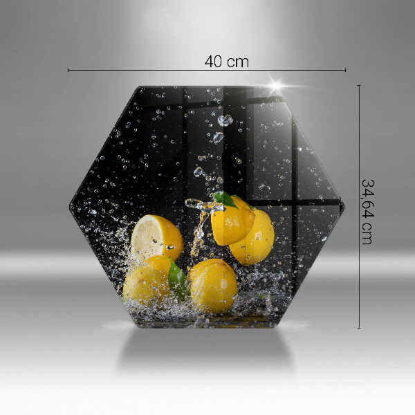 Skärbräda glas sexhörning Saftig citronfrukt