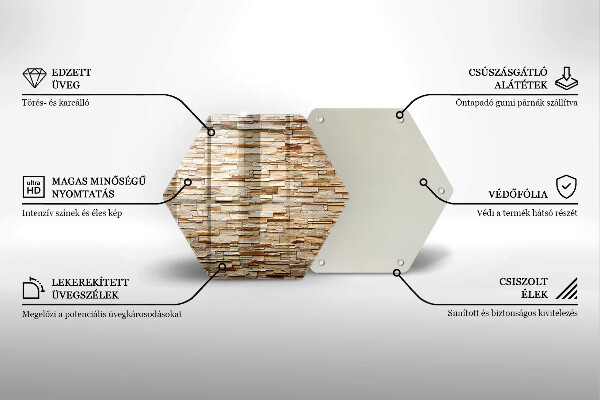 Skärbräda glas sexhörning Textur av dekorativa stenar