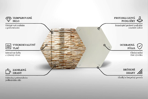 Skärbräda glas sexhörning Textur av dekorativa stenar