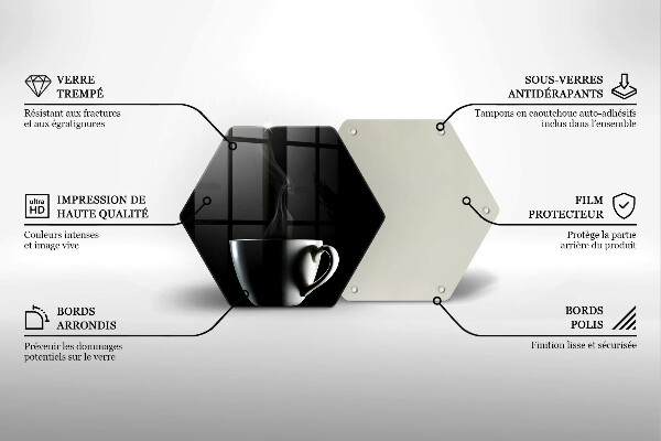 Skärbräda glas sexhörning En kopp te