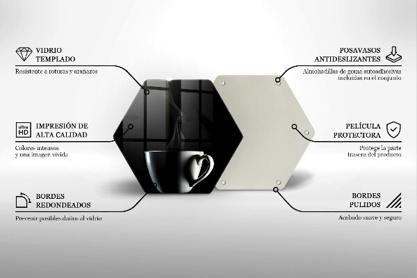 Skärbräda glas sexhörning En kopp te