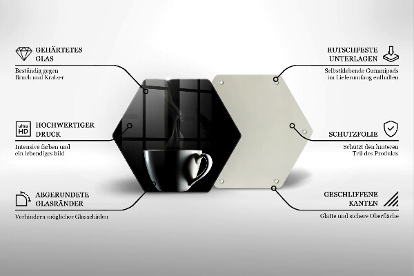 Skärbräda glas sexhörning En kopp te