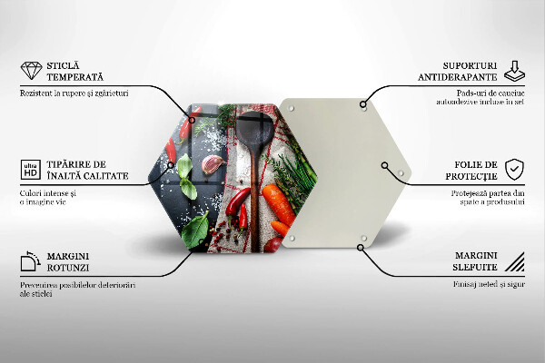 Skärbräda glas sexhörning Köksmat